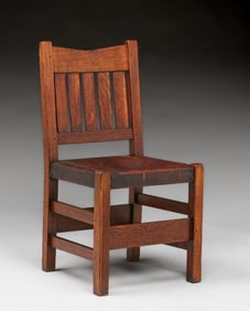 Gustav Stickley V-Back Side Chair c1912-1915