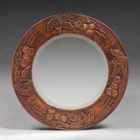 Arts & Crafts Period Hammered Copper Mirror c1900s