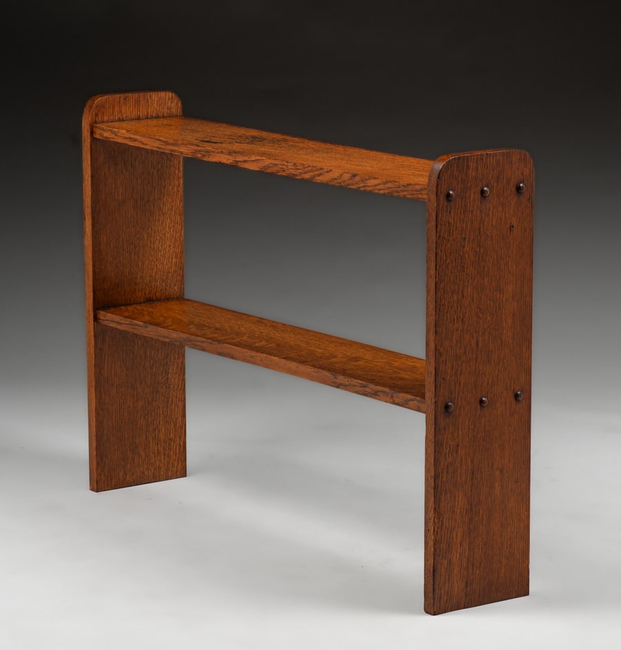 Arts & Crafts Oak Small Open Bookshelf c1910 (1 of 4)