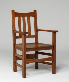 Stickley Brothers #379 Oak Armchair c1910