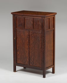 Arts & Crafts Oak One-Door Cabinet c1910
