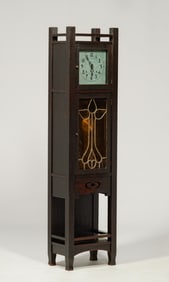 Grand Rapids Oak Tall Grandfather Clock c1910