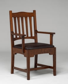 Early Gustav Stickley #1289a "Bungalow" Armchair c1900