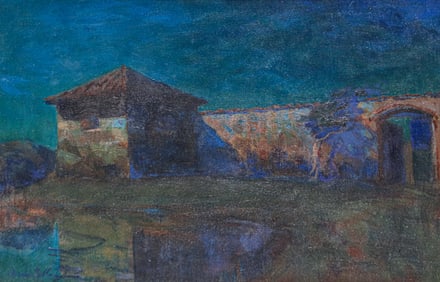 Charles Rollo Peters Nocturnal Painting Sutter's Fort c1910