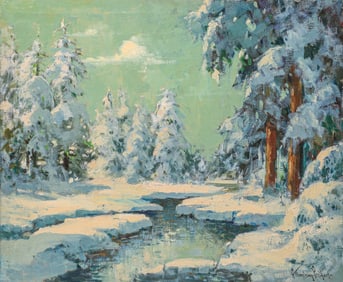 George Thompson Pritchard (1878-1962) Snow Scene Landscape c1920s