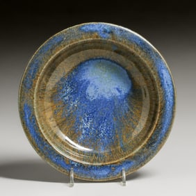 Fulper Pottery Blue Crystalline Bowl c1910s