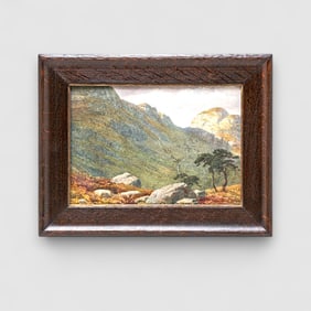 Percy Gray (1869-1952) Watercolor Oak Trees & California Coastal Mountains c1915