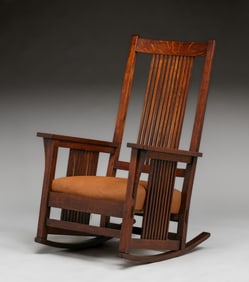Gustav Stickley Spindled Rocker c1910