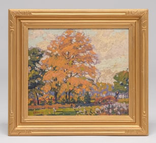 Herman Peterson (1892-1969) Impressionist Autumn Landscape c1930s