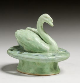 Walrath Pottery Swan Flower Frog Centerpiece c1910