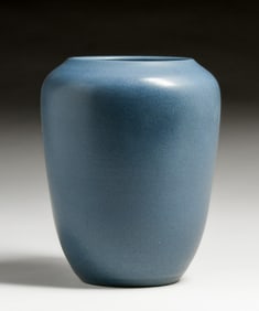 Large Marblehead Pottery Matte Blue Vase c 1910