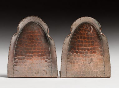 Roycroft Hammered Copper Bookends c1920s
