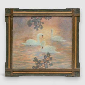 Loufti Yacoubian Armenian-American Palace of Fine Arts Swans Painting c1915