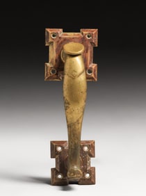 Arts & Crafts Period Brass Front Door Handle c1914