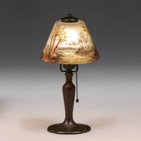 Handel #6558 Reverse-Painted Boudoir Lamp c1910