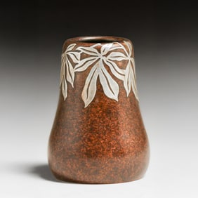Heintz #3585 Sterling on Bronze Overlay Vase c1915