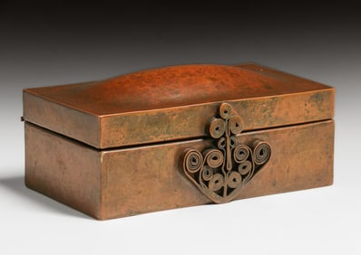 Harry St John Dixon Hammered Copper Puzzle Box 1922