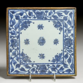 Dorothy Boyd Sailer Hammered Copper Framed Delft Tile 1968