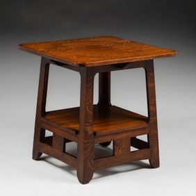 Large Brooks Furniture Co Cutout Pagoda Table c1910