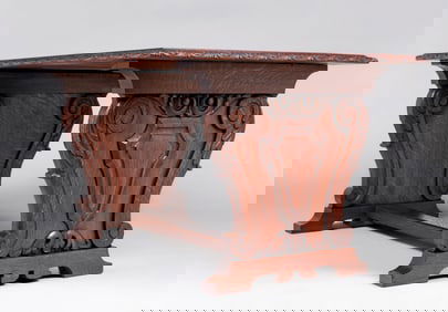 Mathews Furniture Shop – San Francisco Hand-Carved Table c1906-1918