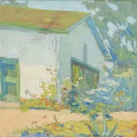 Mary de Neale Morgan (1868-1948) Monterey California Adobe Painting c1920s