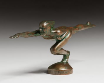 Roger Noble Burnham (1876-1962) Early Art Deco Streamlined Bronze "Speed Demon" 1919