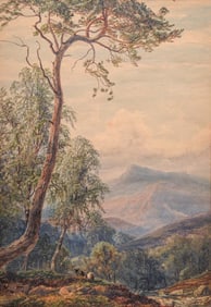 Julian Walbridge Rix (1850-1903) Large Northern California Watercolor c1890s
