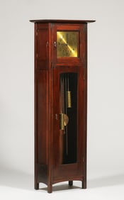 L&JG Stickley Mahogany Grandfather Clock c1910