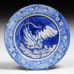 Dedham Pottery Poppy Plate c1920s