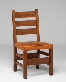Gustav Stickley #349 1/2 Heavy Ladderback Side Chair c1912-1915