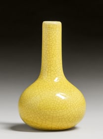 Robertson Hollywood Yellow Crackleware Vase c1930s