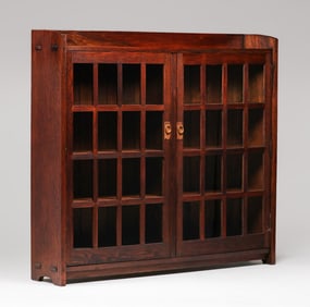Early Gustav Stickley 62"w Two-Door Bookcase c1902