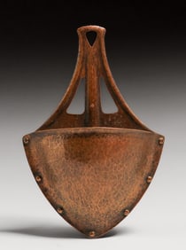George H. Trautmann - Chicago Hammered Copper Cutout Wallpocket c1913-1917