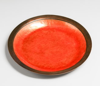 Guildcraft Hammered Copper & Enamel Tray c1930s