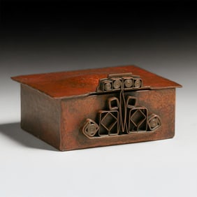 Harry St John Dixon – Byard Tully Hammered Copper Puzzle Box c1926-1932