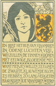 Jozef Speybrouck Belgian - Dutch Arts & Crafts Framed Lithograph c1900