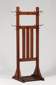 Large Charles Stickley Extra Wide Double Coatrack c1910
