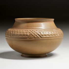 Rookwood Pottery #1796 Matte Brown Jardiniere 1911