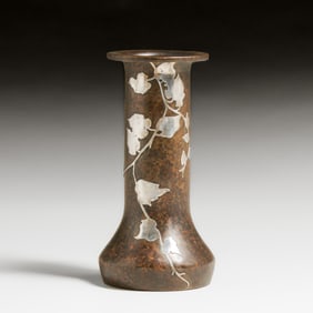 Heintz #3596 Sterling on Bronze Vase c1915