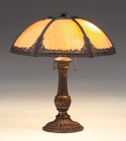 Arts & Crafts Period Curved Glass Lamp c1920s