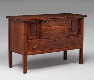 J.K. Rishel Furniture Co - Williamsport, PA Oak Sideboard c1910