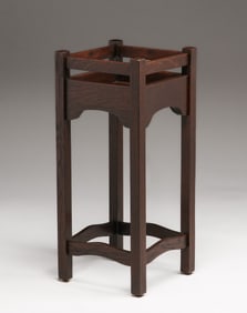 Early Gustav Stickley #44 Oak Plant Stand c1901-1902