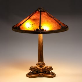 Arts & Crafts Period Neoclassical Mica Lamp c1920