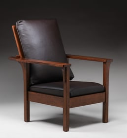 Lifetime Furniture Co Oak Open Morris Chair c1910