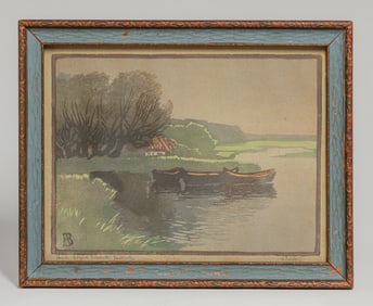 German Arts & Crafts Woodblock Print c1905