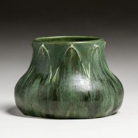 Charles Volkmar Matte Green Vase c1900