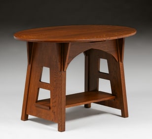 Limbert #146 Cutout Oval Table c1910