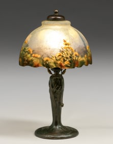 Handel #6457 Reverse Painted Floral Boudoir Lamp c1910