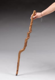 Antique Folk Art Twisted Walking Cane c1900s