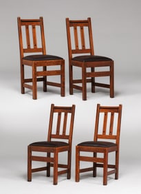 Limbert Ebon-Oak Set of 4 Dining Chairs c1912